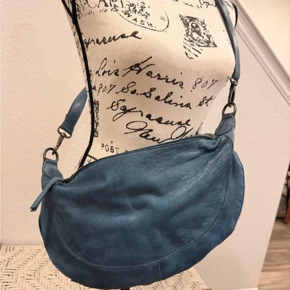 Latico Denim Blue Leather Callie Sling/Crossbody Bag - Picture 7 of 13